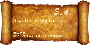 Stoller Alberta névjegykártya